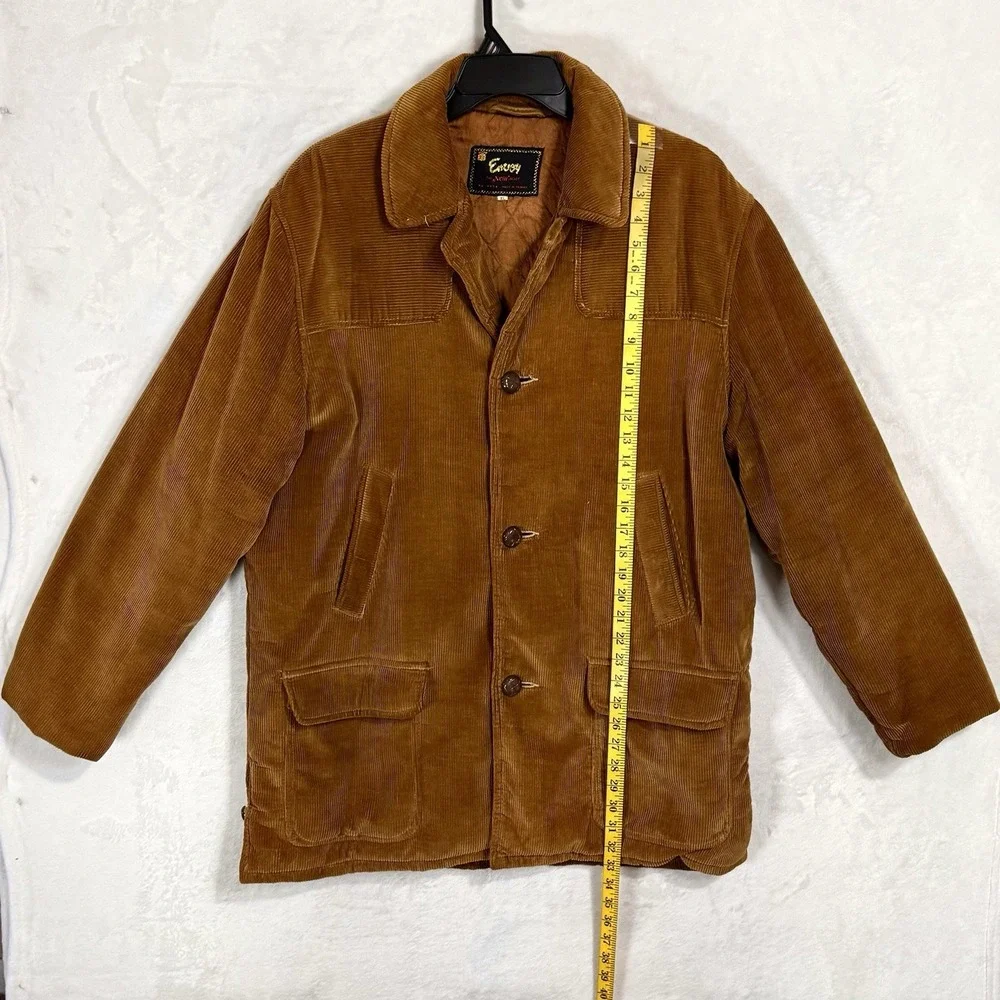 Vintage 70s Brown Corduroy Field Coat‎ XL Puff Quilted Lined Barn Utility Jacket
